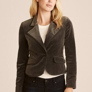 She Said East West Village Loft Grey Velvet Blazer Size 8 NWT